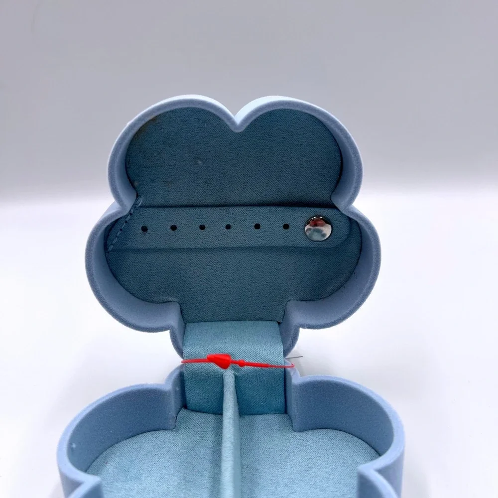 Target Blue Velvet Flower Jewelry Box Travel Case Y2K Floral Purple Center NWT